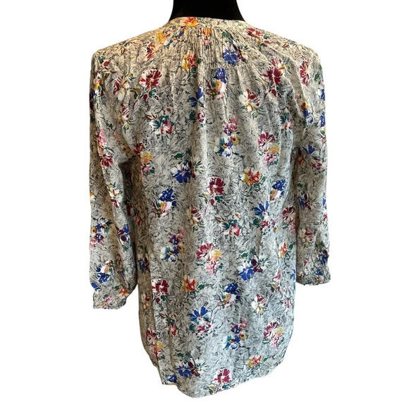 Rebecca Taylor 100% Silk Floral Print Top Blouse Size 0 - Picture 13 of 14